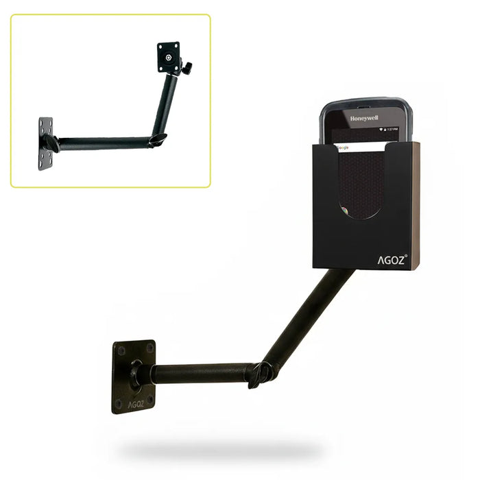 Adjustable Arm Mount Bracket and Honeywell CT47 Barcode Scanner Holder