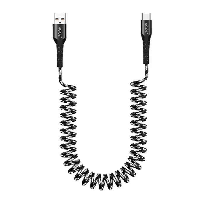 Coiled USB-A to USB-C Cable for Zebra ZQ320/Plus Printer