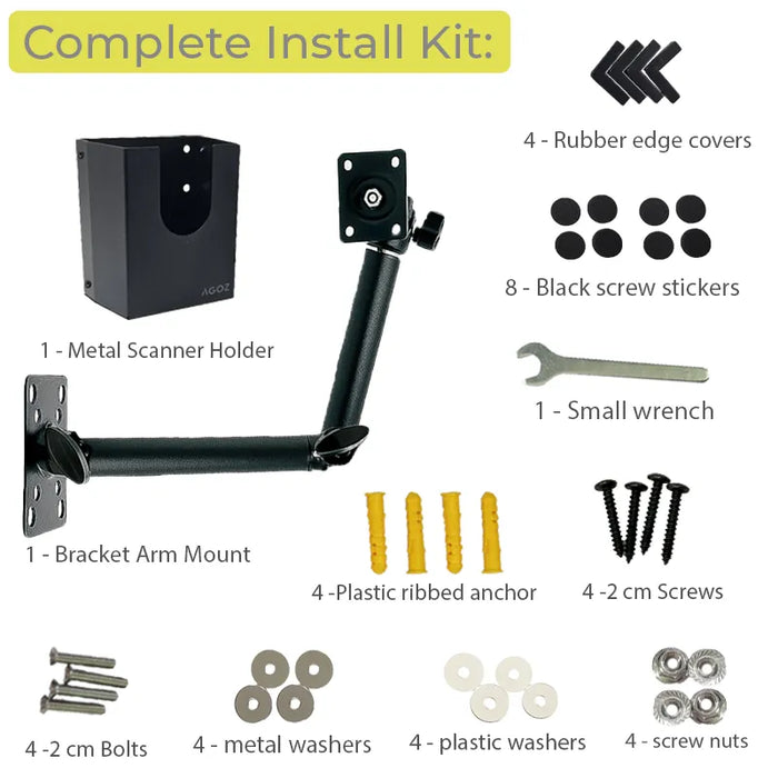 Adjustable Swing Arm Mount Scanner Holder Compatible with Zebra MC9400
