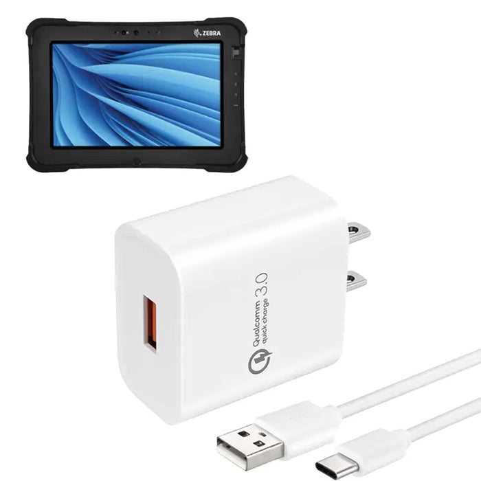 Wall Charger with USB-A to USB-C for Zebra Rugged Tablet