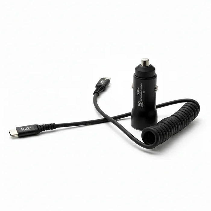 38W Fast Car Charger and USB-C Coiled Cable for Ingenico Mobile POS
