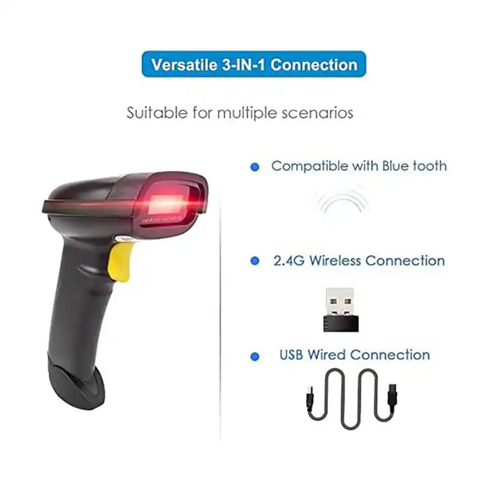 Wireless 1D&2D with Stand Bluetooth Barcode Scanner + Free Case