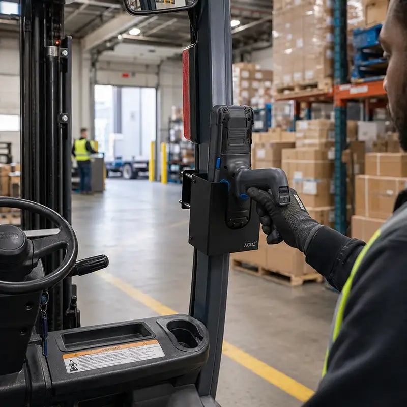 Prepare los escáneres de mano Janam para el trabajo de inventario con montacargas.