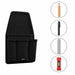 Black Agoz utility tool pouch with three storage pockets, displayed alongside a pencil, pen, metal ruler, and mini spirit level on a white background.