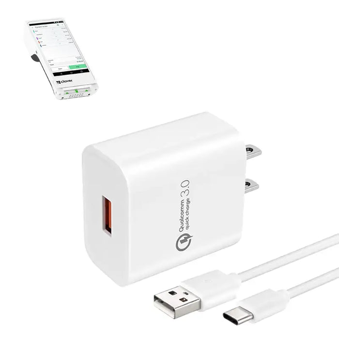 Wall Charger with USB-C Cable for Clover Flex POS Handheld Terminal | Agoz