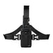 Chest harness pouch for Coba two-way radio with front-facing radio holder and adjustable black straps