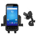 Chainway mobile scanner secured in an AgozTech dashboard vehicle cradle mount with mount attachment options shown.