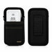 Front and back view of black Agoz Clover Flex POS holster with integrated belt loop