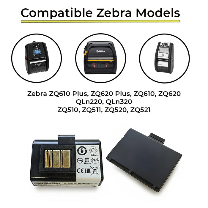 Lithium Ion Replacement Battery Pack for Zebra ZQ510 Mobile Printer