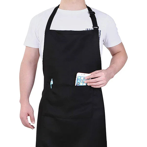 Durable Bib Adjustable Apron with 3 Pockets