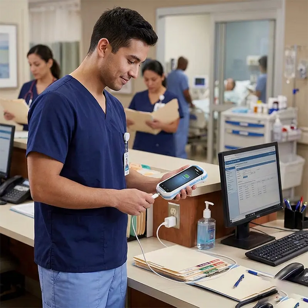 Estaciones de carga para entornos de trabajo fijos