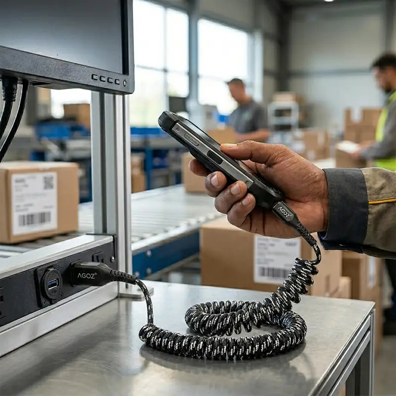 Ajuste y Función para Cable USB-C Enrollado para Dispositivos Portátiles Honeywell