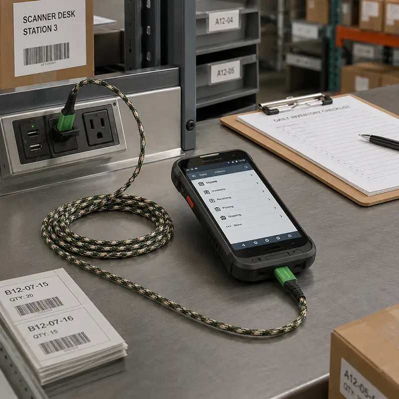 Ajuste y Función para Cable de Carga del Escáner Honeywell