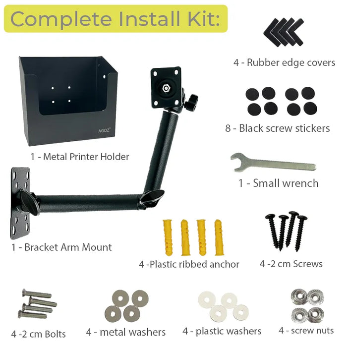 Swing Arm Mount with Metal Printer Holder