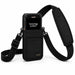 Black AgozTech shoulder sling holster with Janam mobile computer secured in the front pouch.