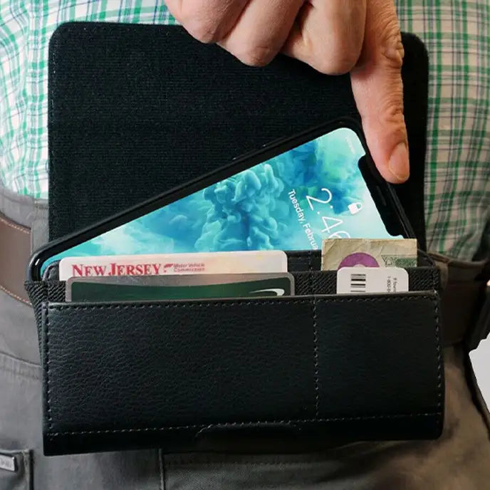 Leather Wallet Case with Belt Clip and Loop