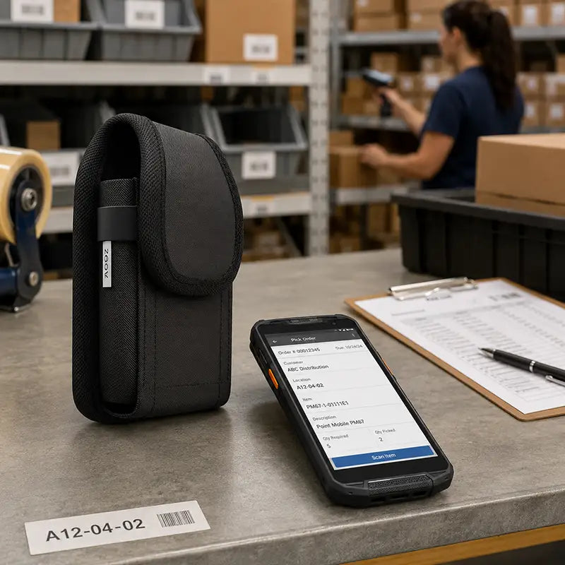 Ajuste y Funcionalidad para Funda de Transporte del Escáner Point Mobile
