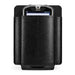 Leather Janam handheld scanner case with Janam device inserted, shown front-facing on a clean light background.