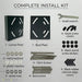 Complete install kit for Agoz forklift printer holder with plates, screws, washers, nuts, covers, and wrench