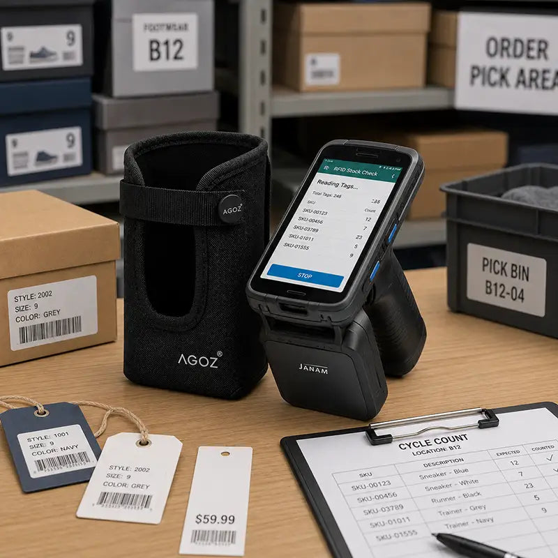 Ajuste y Funcionalidad para Funda de Transporte del Lector RFID Janam