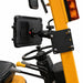 Rear view of the Unitech RT112 and adjustable Agoz tablet mount installed on a forklift upright