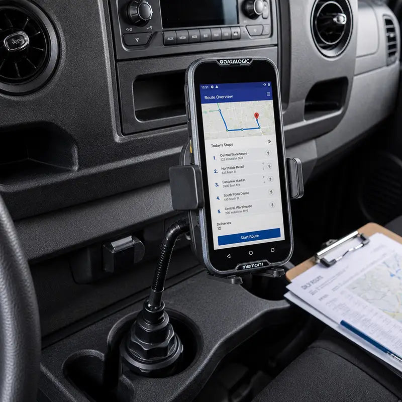 Ajuste y Función para Soporte de Vehículo con Portavasos Datalogic