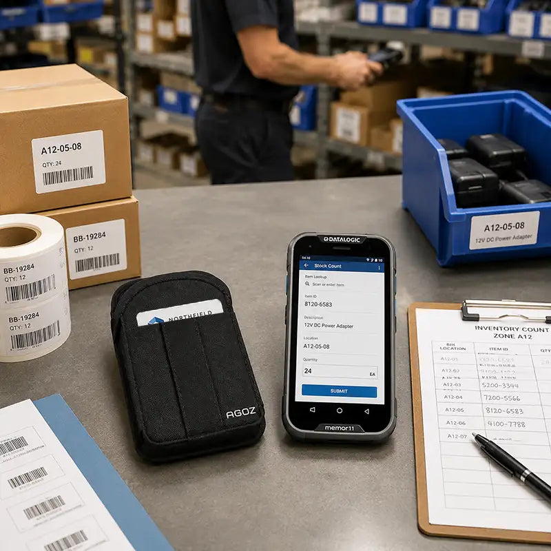 Ajuste y Funcionalidad para Estuche de Almacenamiento de Tarjetas para Computadora Móvil Datalogic