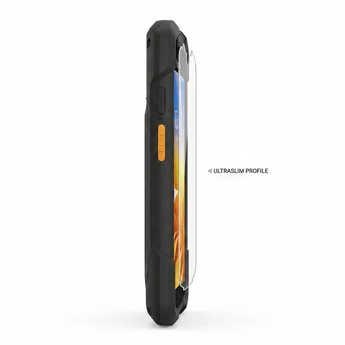Side profile of Zebra TC53 / TC58 mobile computer with ultrathin tempered glass screen protector