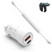38W Fast Car Charger and USB-C Coiled Cable for Zebra EM45 RFID