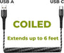 Coiled USB-C Fast Charging Cable for Honeywell Scanners