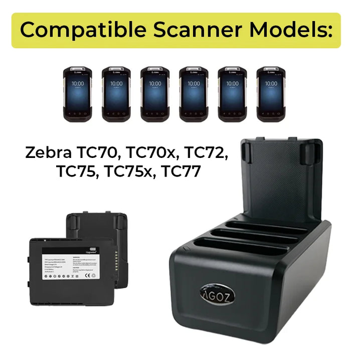 4-Slot Zebra TC70 / TC70x Battery Charger Cradle
