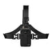 Icom radio secured in AgozTech chest harness holster with front-facing access