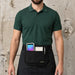 Agoz server apron pouch carrying Stripe Reader, order notepad, and pen for tableside service