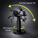 AGOZ countertop stand with PAX A800 mount showing 360-degree swivel and full 180-degree tilt for flexible positioning