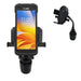 Zebra TC78 mobile computer with cup holder vehicle mount, front and angled view