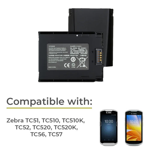 Replacement battery for Zebra Scanner BTRY-TC51-43MA1-01 / BT-000314